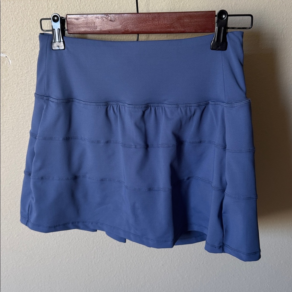 Blue Ruffled and Pleated Tennis skort